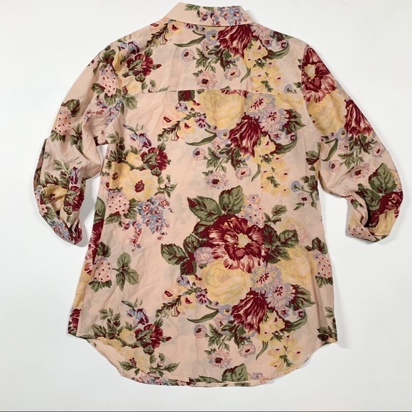 Soft Surroundings Silk Blend Floral Popover Blouse size small - Picture 6 of 7
